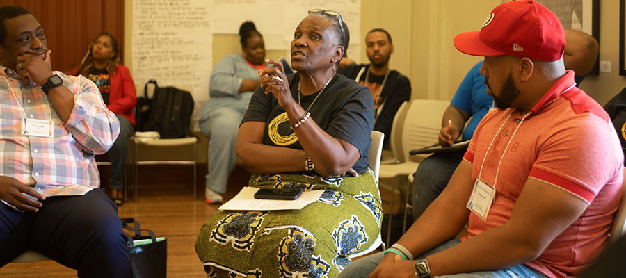 A group of D.C. educators learn together during a SchoolTalk professional development session.